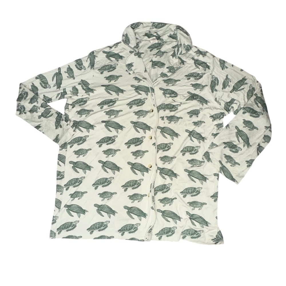 Kate Quinn Sea Turtle Long Sleeve Pajamas Top Size Large Bamboo